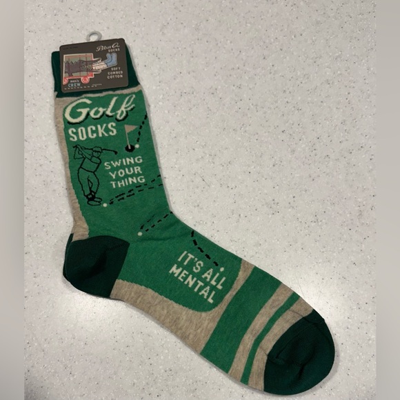 NWT Blue Q Men's Funny Novelty GOLF Crazy Crew Socks with Sayings fit sh… - Picture 2 of 7